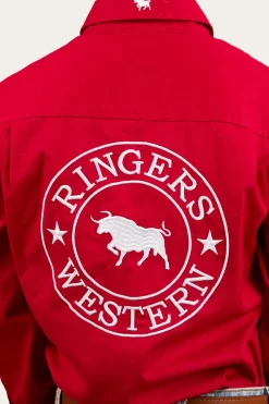 Discount Ringers Western Junior Chute Boss Work Shirt - Dark Red
