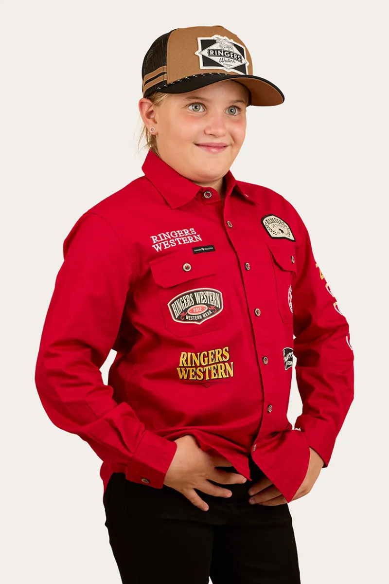Discount Ringers Western Junior Chute Boss Work Shirt - Dark Red