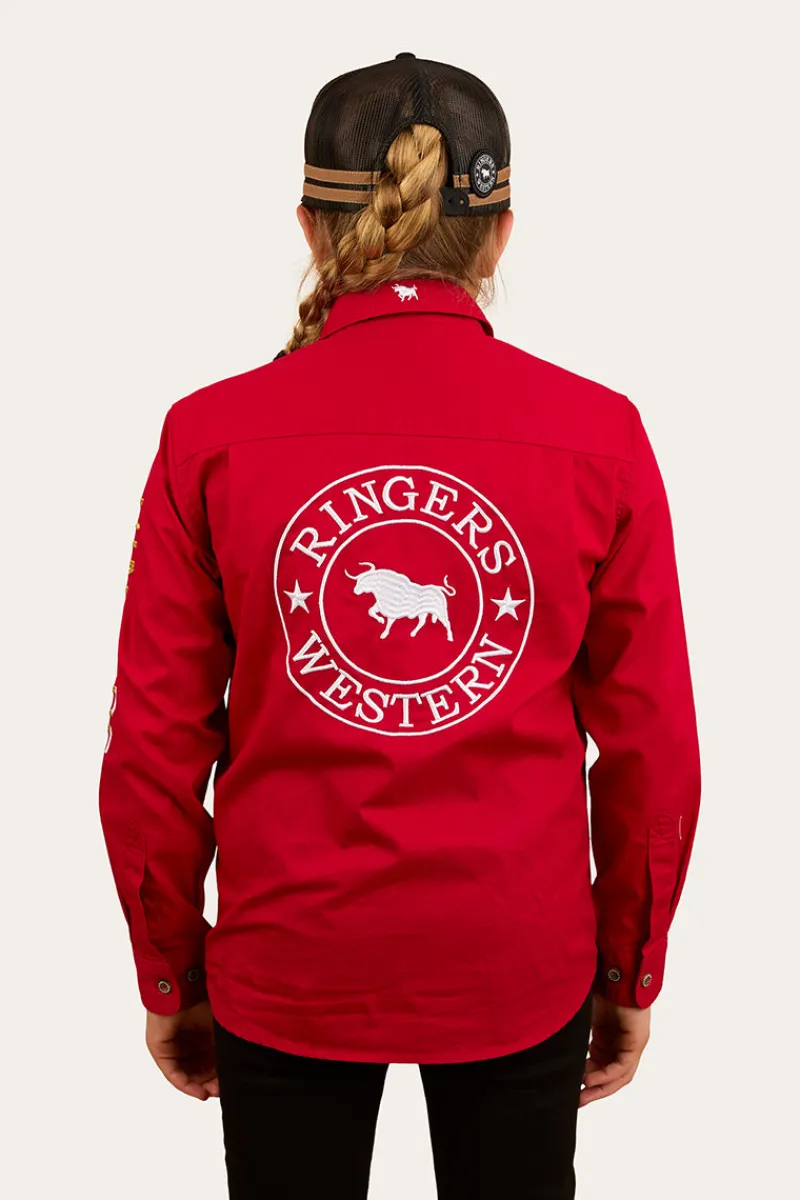 Discount Ringers Western Junior Chute Boss Work Shirt - Dark Red