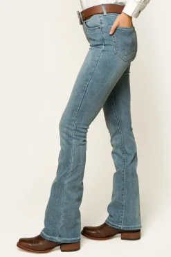 Online Ringers Western Katherine Cowgirl Womens Mid-Rise Bootleg Jeans - Light Blue