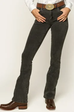 New Ringers Western Katherine Cowgirl Womens Mid-Rise Bootleg Jeans - Charcoal