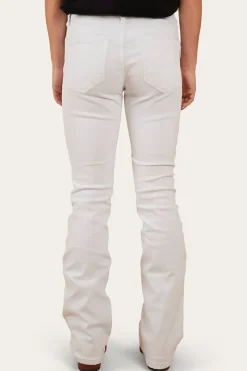 Hot Ringers Western Katherine Womens Mid-Rise Bootleg Jeans - White