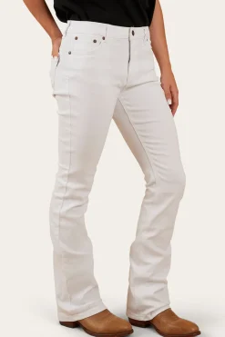 Hot Ringers Western Katherine Womens Mid-Rise Bootleg Jeans - White
