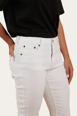 Hot Ringers Western Katherine Womens Mid-Rise Bootleg Jeans - White