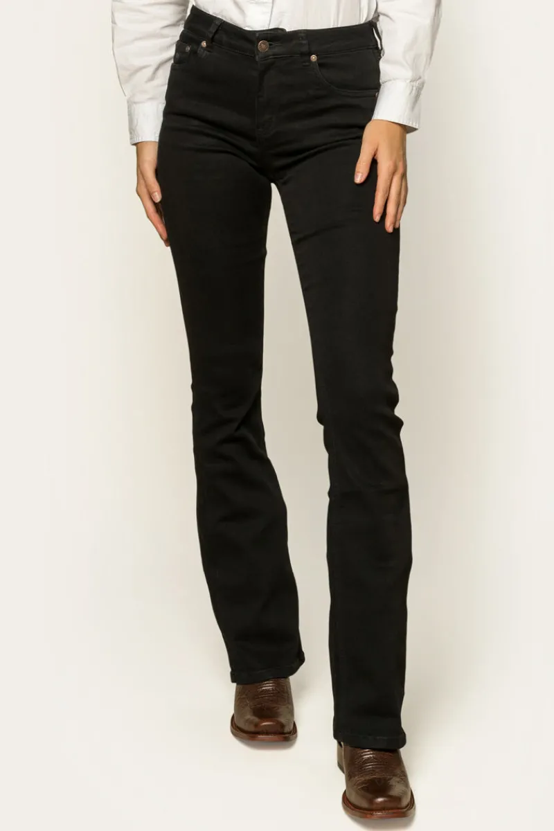 Discount Ringers Western Katherine Womens Mid-Rise Bootleg Jeans - Black