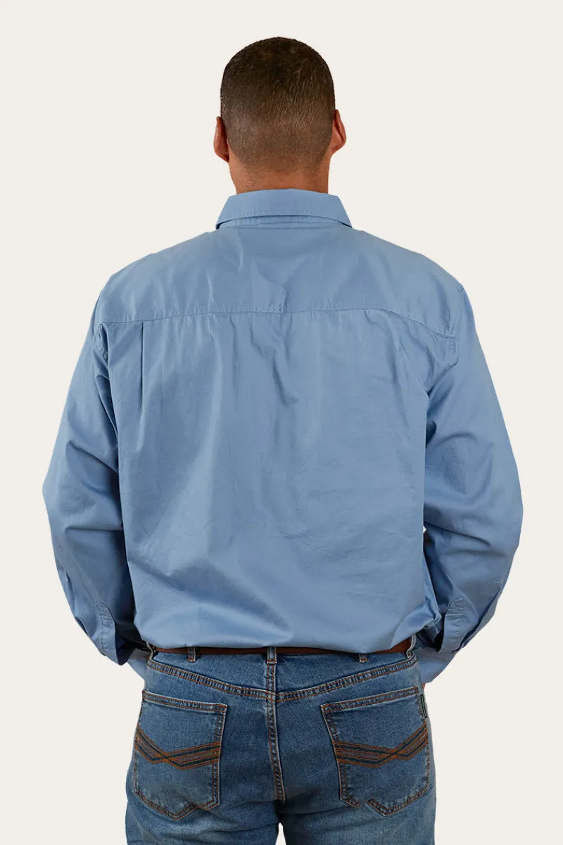 Best Ringers Western King River Half Button Work Shirt - Denim Blue