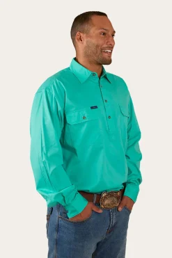 Clearance Ringers Western King River Half Button Work Shirt - Mint