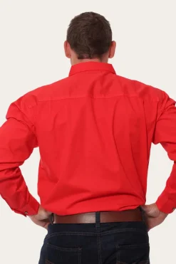 Ringers Western King River Mens Full Button Work Shirt - Red