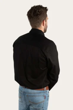Ringers Western King River Mens Full Button Work Shirt - Black