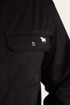 Ringers Western King River Mens Full Button Work Shirt - Black