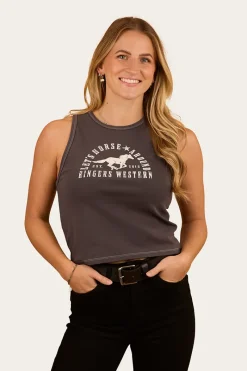 Best Ringers Western Lets Horse Around Rib Tank - Washed Black