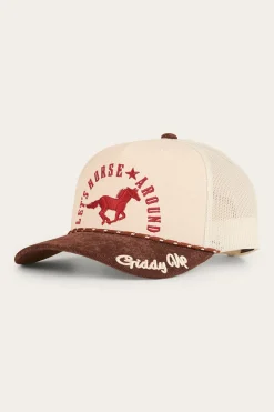 Discount Ringers Western Lets Horse Around Trucker Cap - Off White / Chocolate