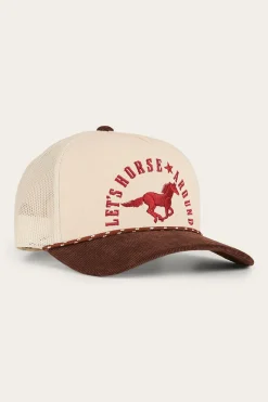 Discount Ringers Western Lets Horse Around Trucker Cap - Off White / Chocolate