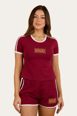 Best Ringers Western Lolita Womens Baby T-Shirt - Burgundy
