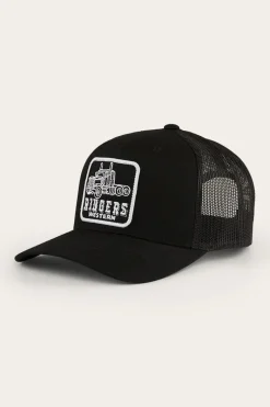 Outlet Ringers Western Long Haul Trucker Cap - Black