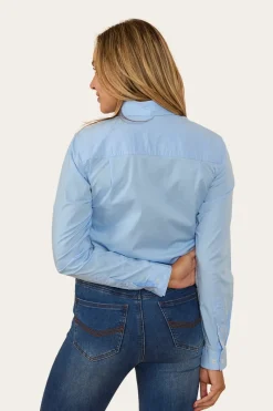 Clearance Ringers Western Longreach Womens Plain Dress Shirt - Sky Blue