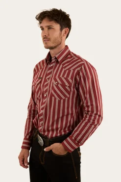 Ringers Western Mapleton Mens Western Shirt Stripe - Cedar