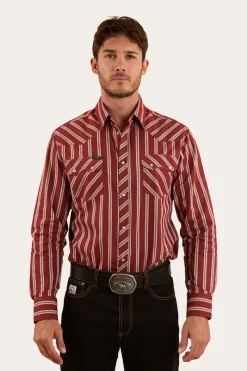 Ringers Western Mapleton Mens Western Shirt Stripe - Cedar