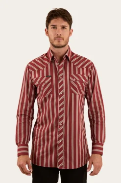 Ringers Western Mapleton Mens Western Shirt Stripe - Cedar