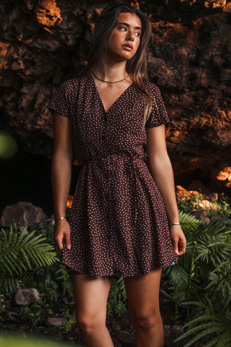 Online Ringers Western Marrabel Womens Mini Dress -Chocolate / White