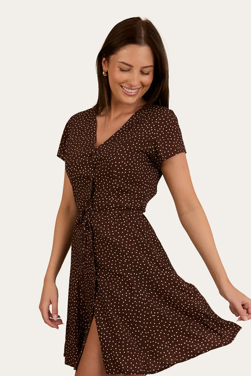 Online Ringers Western Marrabel Womens Mini Dress -Chocolate / White