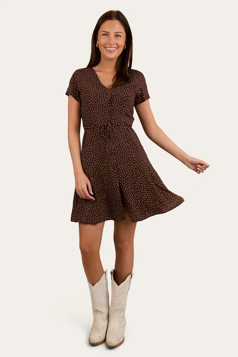 Online Ringers Western Marrabel Womens Mini Dress -Chocolate / White