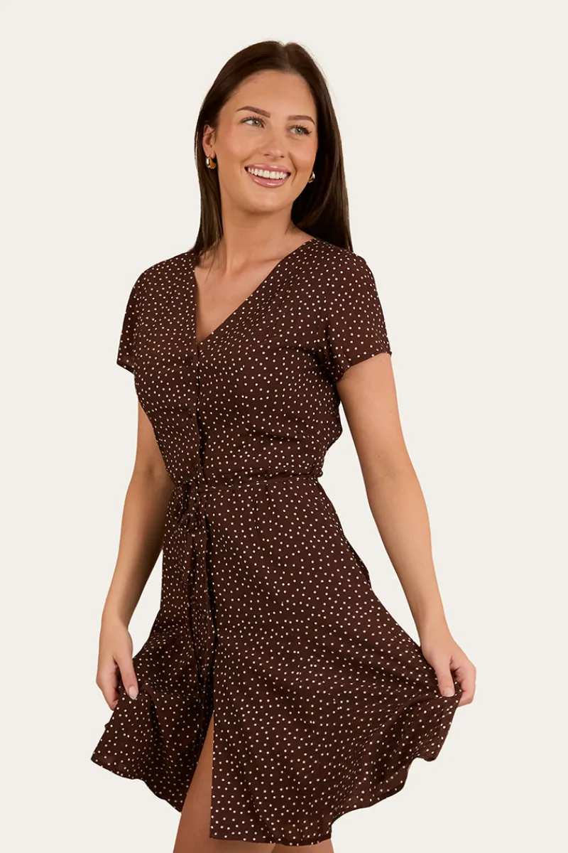 Online Ringers Western Marrabel Womens Mini Dress -Chocolate / White