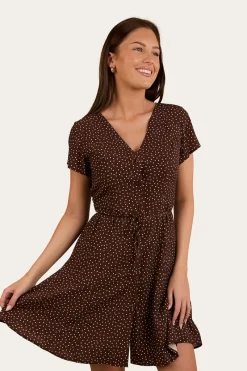 Online Ringers Western Marrabel Womens Mini Dress -Chocolate / White
