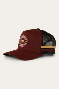Hot Ringers Western McCoy Trucker Cap - Burgundy