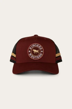 Hot Ringers Western McCoy Trucker Cap - Burgundy