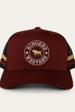Hot Ringers Western McCoy Trucker Cap - Burgundy