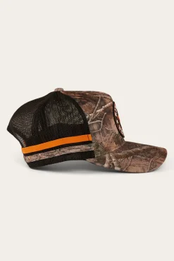 Outlet Ringers Western McCoy Trucker Cap - Camo/Orange