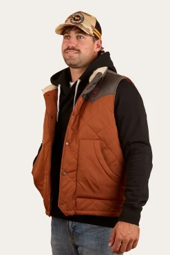 Discount Ringers Western McKinlay Mens Puffer Vest - Tobacco / Charcoal