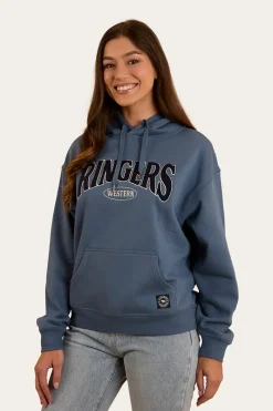 Hot Ringers Western Middleton Womens Australian Cotton Fleece - Yale Blue / White