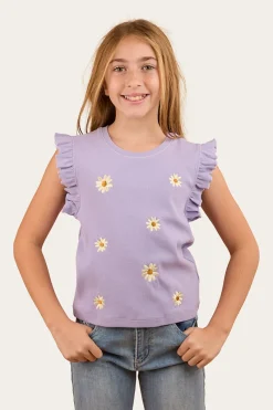 Online Ringers Western Milana Girls Rib Top - Violet
