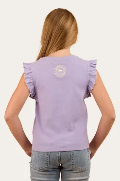 Online Ringers Western Milana Girls Rib Top - Violet