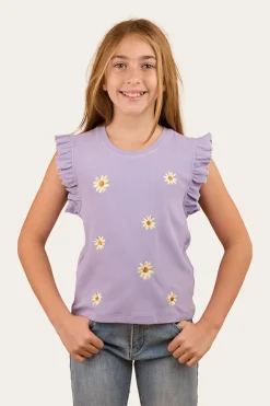 Online Ringers Western Milana Girls Rib Top - Violet