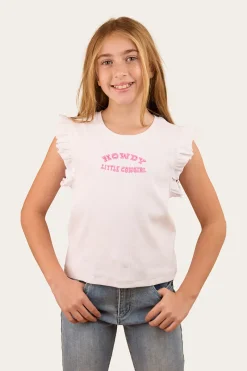 Outlet Ringers Western Milana Girls Rib Top - White