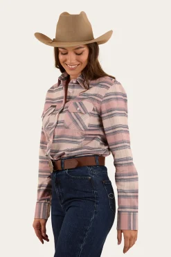 Hot Ringers Western Millicent Womens Flannel - Rosey Pink