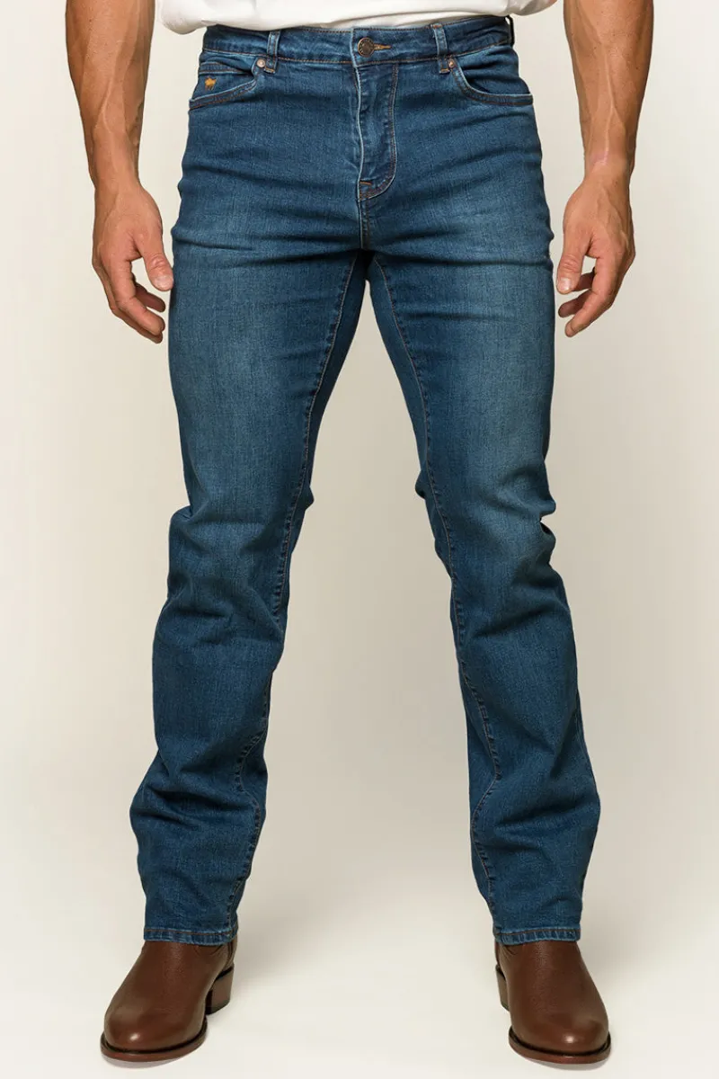 Sale Ringers Western Mitchell Mens Straight Leg Jeans - Mid Blue