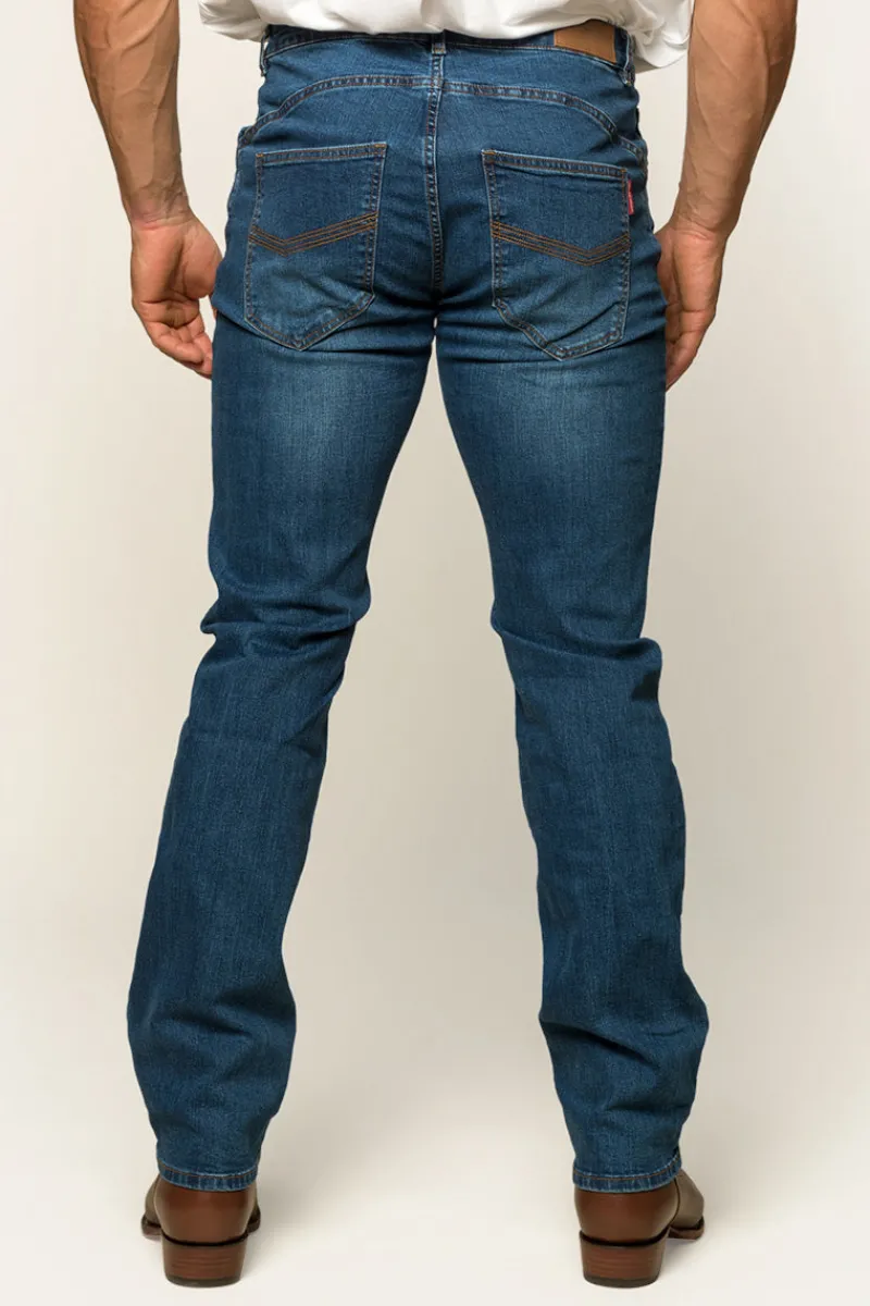 Sale Ringers Western Mitchell Mens Straight Leg Jeans - Mid Blue