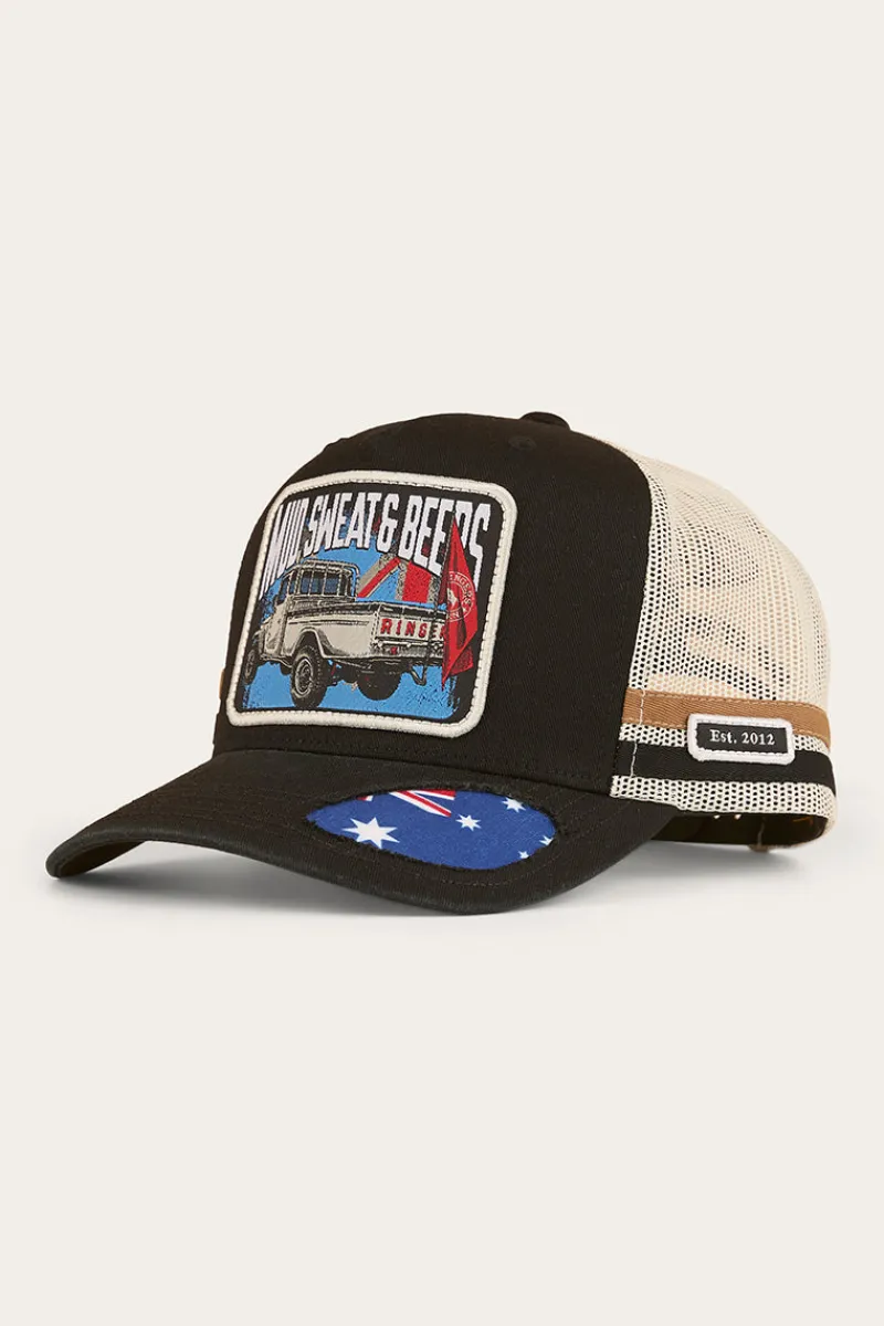 Ringers Western Mud Sweat Beers Deep Fit Trucker Cap - Black