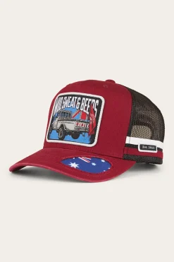 Hot Ringers Western Mud Sweat Beers Deep Fit Trucker Cap - Maroon