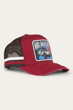 Hot Ringers Western Mud Sweat Beers Deep Fit Trucker Cap - Maroon