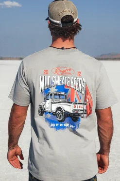Outlet Ringers Western Mud Sweat Beers Mens Loose Fit T-Shirt - Cement