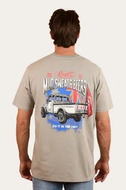 Outlet Ringers Western Mud Sweat Beers Mens Loose Fit T-Shirt - Cement