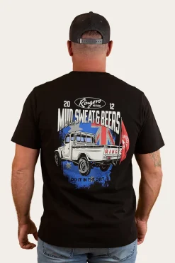 Discount Ringers Western Mud Sweat Beers Mens Loose Fit T-Shirt - Black