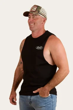 Outlet Ringers Western Mud Sweat Beers Mens Muscle Tank - Black