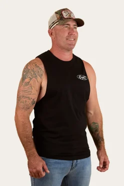 Outlet Ringers Western Mud Sweat Beers Mens Muscle Tank - Black