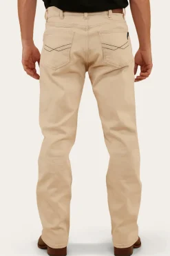 Clearance Ringers Western Muster Mens Slim Straight Fit Jeans - Dark Sand